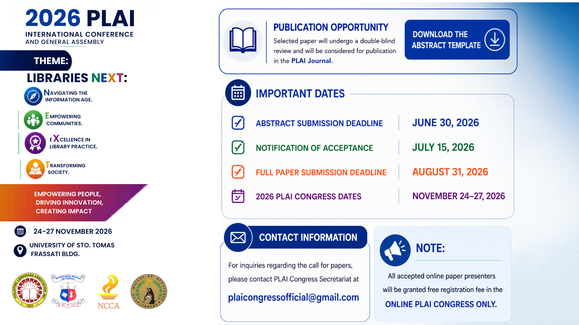 PLAI 2026 Call for Papers — Pubmat 5